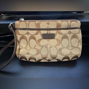 Coach Wristlet Signature Monogram Canvas